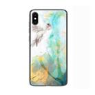 Flying Pigeon Pattern Marble Glass Protective Case for iPhone X / XS - 1