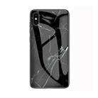 Marble Glass Protective Case for iPhone X / XS(Black) - 1