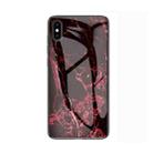 Marble Glass Protective Case for iPhone X / XS(Red) - 1