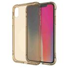 For iPhone X / XS Transparent TPU Airbag Shockproof Case (Gold) - 1