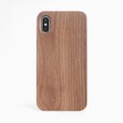 For iPhone X Shockproof TPU+ Wood Protective Case - 1