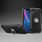 For iPhone XR Magnetic 360 Degrees Rotation Ring Armor Protective Case(Black) - 1