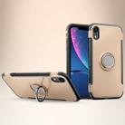 For iPhone XR Magnetic 360 Degrees Rotation Ring Armor Protective Case(Gold) - 1