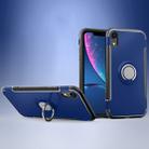 For iPhone XR Magnetic 360 Degrees Rotation Ring Armor Protective Case(Blue) - 1