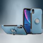 For iPhone XR Magnetic 360 Degrees Rotation Ring Armor Protective Case(Navy Blue) - 1