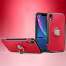 For iPhone XR Magnetic 360 Degrees Rotation Ring Armor Protective Case(Red) - 1