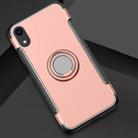 For iPhone XR Magnetic 360 Degrees Rotation Ring Armor Protective Case(Rose Gold) - 2