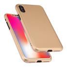 For iPhone XS 360 Degrees Full Coverage Detachable PC Case with Tempered Glass Film (Gold) - 1