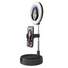 WK G3 Folding Storage Type Desktop Multi-function Live Light Makeup Mirror Holder (Black) - 1