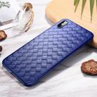 For iPhone XS ROCK Slim Weave Style TPU Soft Case(Blue) - 1