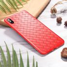 For iPhone XS ROCK Slim Weave Style TPU Soft Case(Red) - 1