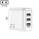 TOTUDESIGN CACA-023 Sharp Series 2.4A Three USB Travel Charger Power Adapter, US Plug (White) - 1