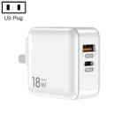 TOTUDESIGN HTY-0902000 Sharp Series 18W PD + QC 3.0 Dual USB Travel Charger Power Adapter, US Plug(White) - 1