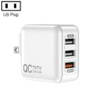 TOTUDESIGN CACQ-08 Sharp Series QC 3.0 + 2.4A Three USB Travel Charger Power Adapter, US Plug (White) - 1