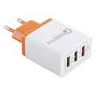 AR-QC-03 2.1A 3 USB Ports Quick Charger Travel Charger, EU Plug (Orange) - 1