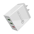 AR-QC-03 2.1A 3 USB Ports Quick Charger Travel Charger, US Plug (Grey) - 1