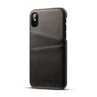 For iPhone X / XS Suteni Calf Texture Protective Case with Card Slots(Black) - 1