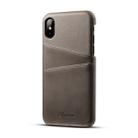 For iPhone X / XS Suteni Calf Texture Protective Case with Card Slots(Grey) - 1