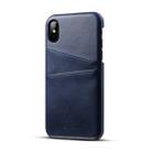 For iPhone X / XS Suteni Calf Texture Protective Case with Card Slots(Blue) - 1