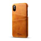 For iPhone X / XS Suteni Calf Texture Protective Case with Card Slots(Brown) - 1