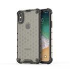 For iPhone X / XS Shockproof Honeycomb PC + TPU Protective Case (Black) - 1