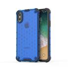 For iPhone X / XS Shockproof Honeycomb PC + TPU Protective Case (Blue) - 1