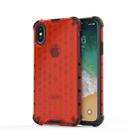 For iPhone X / XS Shockproof Honeycomb PC + TPU Protective Case (Red) - 1