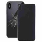 Easy Replacement Big Camera Hole Glass Back Battery Cover with Adhesive for iPhone XS(Black) - 1