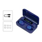 F9-9 TWS CVC8.0 Noise Cancelling Bluetooth Earphone with Charging Box, Support Touch Lighting Effect & Three-screen LED Power Display & Power Bank & Mobile Phone Holder & HD Call & Voice Assistant(Dark Blue) - 2