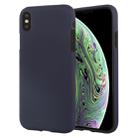 For iPhone XS GOOSPERY SOFT FEELING Liquid TPU Drop-proof Soft Case(Dark Blue) - 1