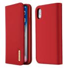 For iPhone X / XS DUX DUCIS WISH Series TPU + PU + Leather Case with Card Slots & Wallet(Red) - 1