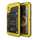 For iPhone X / XS Waterproof Dustproof Shockproof Zinc Alloy + Silicone Case (Yellow) - 1