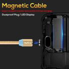 TOPK 1m 2.4A Max USB to 8 Pin + USB-C / Type-C + Micro USB Nylon Braided Magnetic Charging Cable with LED Indicator(Gold) - 3