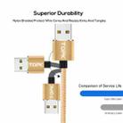 TOPK 1m 2.4A Max USB to 8 Pin + USB-C / Type-C + Micro USB Nylon Braided Magnetic Charging Cable with LED Indicator(Gold) - 5
