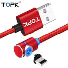 TOPK AM30 1m 2.4A Max USB to 8 Pin 90 Degree Elbow Magnetic Charging Cable with LED Indicator(Red) - 2