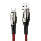 JOYROOM S-M411 Sharp Series 3A 8 Pin Interface Charging + Transmission Nylon Braided Data Cable with Drop-shaped Indicator Light, Cable Length: 1.2m(Red) - 1