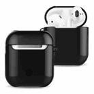 Varnished PC Bluetooth Earphones Case Anti-lost Storage Bag for Apple AirPods 1/2(Black) - 1