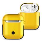 Varnished PC Bluetooth Earphones Case Anti-lost Storage Bag for Apple AirPods 1/2(Yellow) - 1