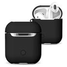 Frosted Rubber Paint + PC Bluetooth Earphones Case Anti-lost Storage Bag for Apple AirPods 1/2(Black) - 1