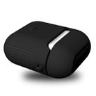 Frosted Rubber Paint + PC Bluetooth Earphones Case Anti-lost Storage Bag for Apple AirPods 1/2(Black) - 3