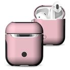 Frosted Rubber Paint + PC Bluetooth Earphones Case Anti-lost Storage Bag for Apple AirPods 1/2(Pink) - 1