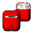 Frosted Rubber Paint + PC Bluetooth Earphones Case Anti-lost Storage Bag for Apple AirPods 1/2(Red) - 1
