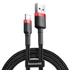 Baseus 2A 8 Pin Cafule Tough Charging Cable, Length: 3m(Red + Black) - 1