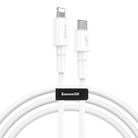 Baseus 18W PD Type-C / USB-C to 8 Pin Mini White Quick Charging Cable, Length: 1m(White) - 1