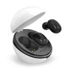 A10 TWS Space Capsule Shape Wireless Bluetooth Earphone with Magnetic Charging Box & Lanyard, Support HD Call & Automatic Pairing Bluetooth(White + Black) - 1