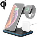 Z5 QI Vertical Magnetic Wireless Charger for Mobile Phones & Apple Watches & AirPods / Xiaomi Redmi AirDots, with Touch Ring Light (Black) - 1