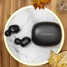 KONKA KT10 TWS CVC8.0 Noise Reduction Touch Smart Digital Display Bluetooth Earphone with Charging Box, Support Siri(Black) - 1