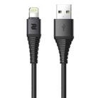 ROCK Z8 2.1A 8 Pin Hi-tensile Sync Round Charging Cable, Length: 100cm(Black) - 1