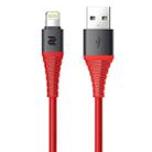 ROCK Z8 2.1A 8 Pin Hi-tensile Sync Round Charging Cable, Length: 100cm(Red) - 1