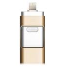 SHISUO 3 in 1 128GB 8 Pin + Micro USB + USB 3.0 Metal Push-pull Flash Disk with OTG Function(Gold) - 1